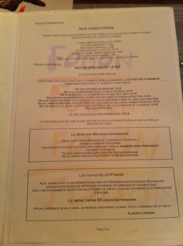 Fogón Restaurant Paris