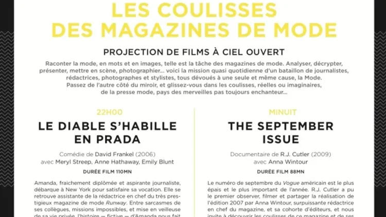 Sur-Mesure : Cycle Mode et Cinéma : Les coulisses des Magazines de Mode