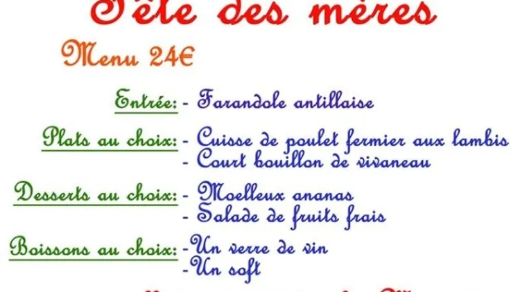Fête des mères au Restaurant La Créole