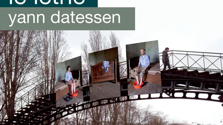 Installation photographique "Le Léthé" sur le canal de l'Ourcq, par Yann Datessen