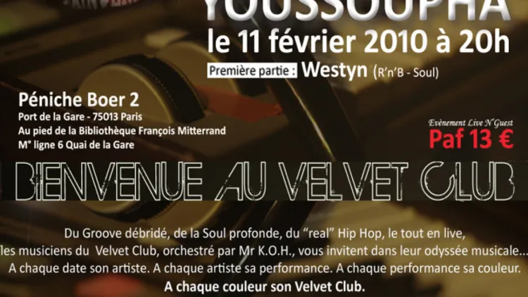 Velvet Club Live Band Invite Youssoupha