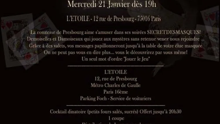 Vous aimez les secrets...Rdv à L'Etoile