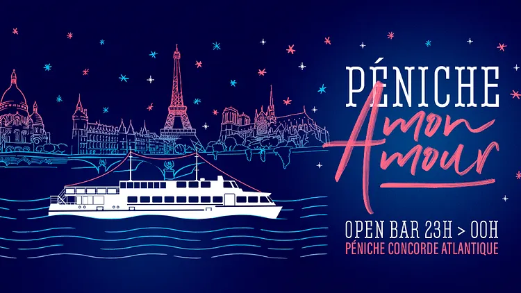 Péniche Mon Amour ! Open Bar & Coeur avec les doigts