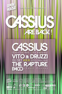 Open House Cassius, The Raputre dj set & Paco
