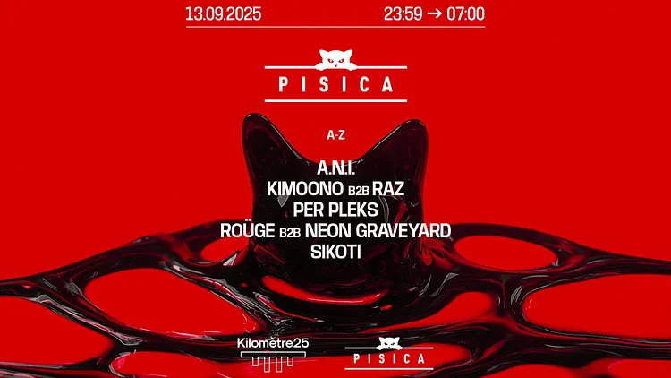 PISICA : A.N.I., SIKOTI, ROÜGE B2B NEON GRAVEYARD, KIMOONO